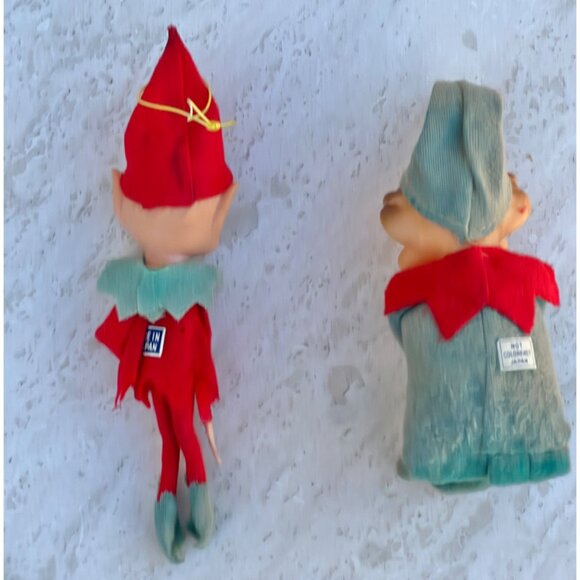 Elf Set Of 2 Knee Huggers Vintage MC Christmas Decor Holidays Gifts - Picture 8 of 14
